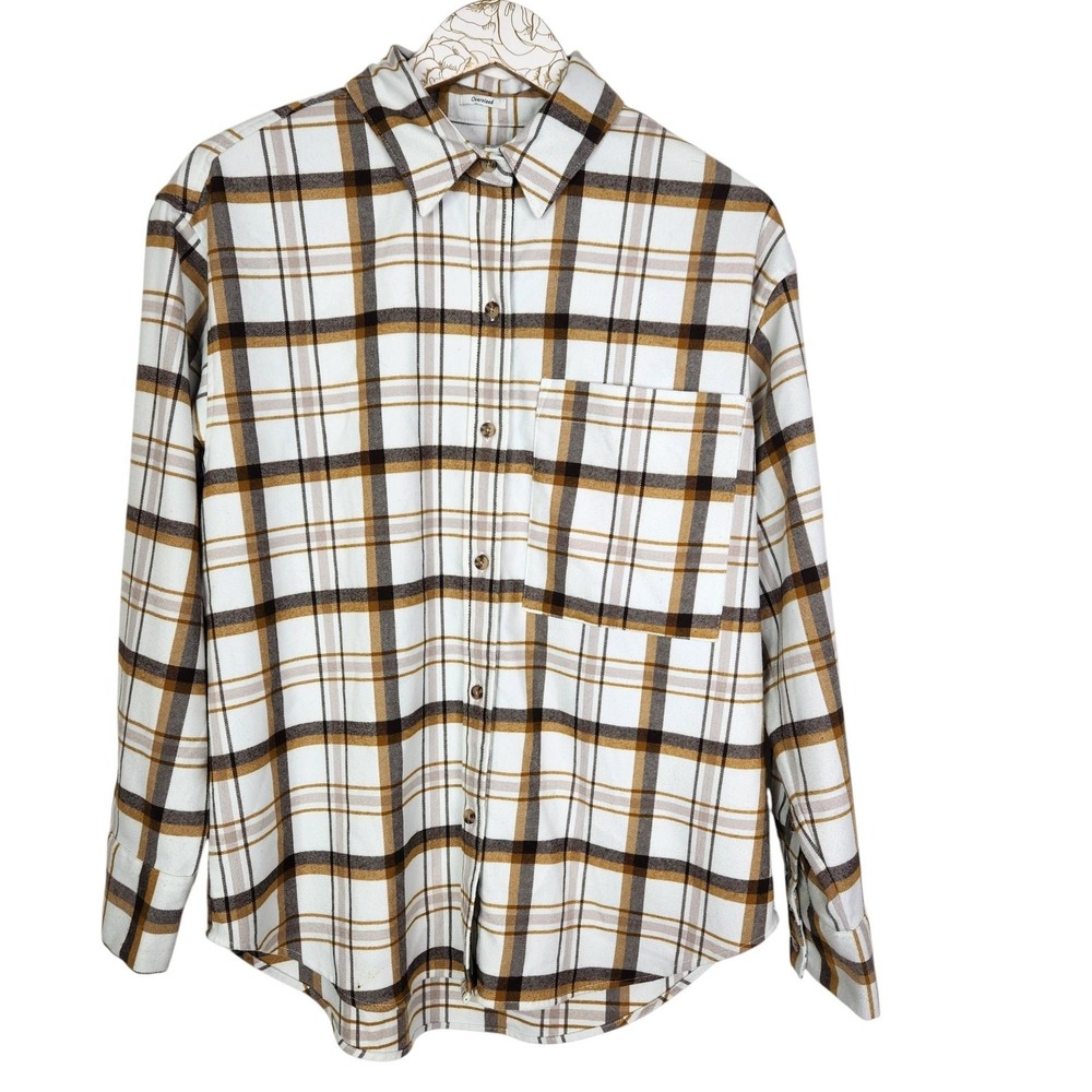 ABERCROMBIE AND FITCH Shirt Womens‎ Small Plaid Oversized Flannel Button Cabin